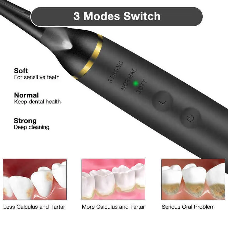 الكهرباء Sonic Dental Scaler Calculus مزيل الأسنان تبييض الأسنان إزالة وصمة عار البقع ترتار البقع منظف العناية بالفم 220627