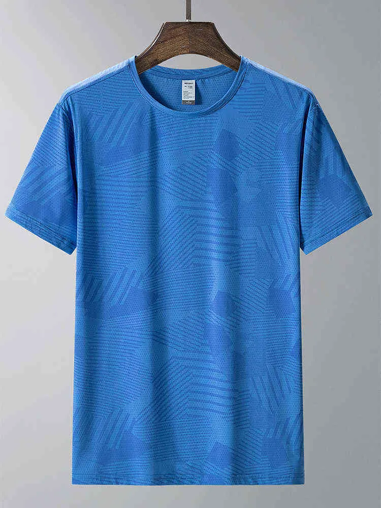 T-shirt in mesh traspirante estivo Uomo Sportswear Stretch Nylon Sweat Tees Uomo Plus Size Fashion Print Workout Gym T Shirt 8XL G220512