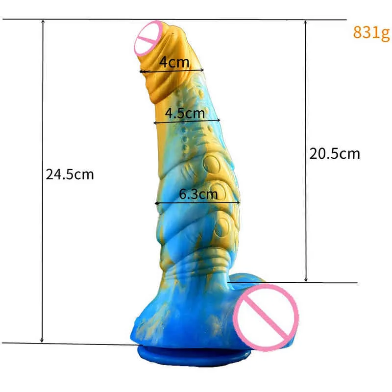 Nxy Dildos Yocy Silica Gel Men s and Women s Thick Special shaped Penis Anal Plug Adult Fun Products Soft Massage Suction Cup Masturbator 0317