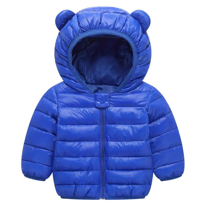 5 färger Baby Girls Coat Winter Warm Cotton Hooded Jackets för pojkar och flickor Vackra down jacka Barnkläder Barn Kläder J220718