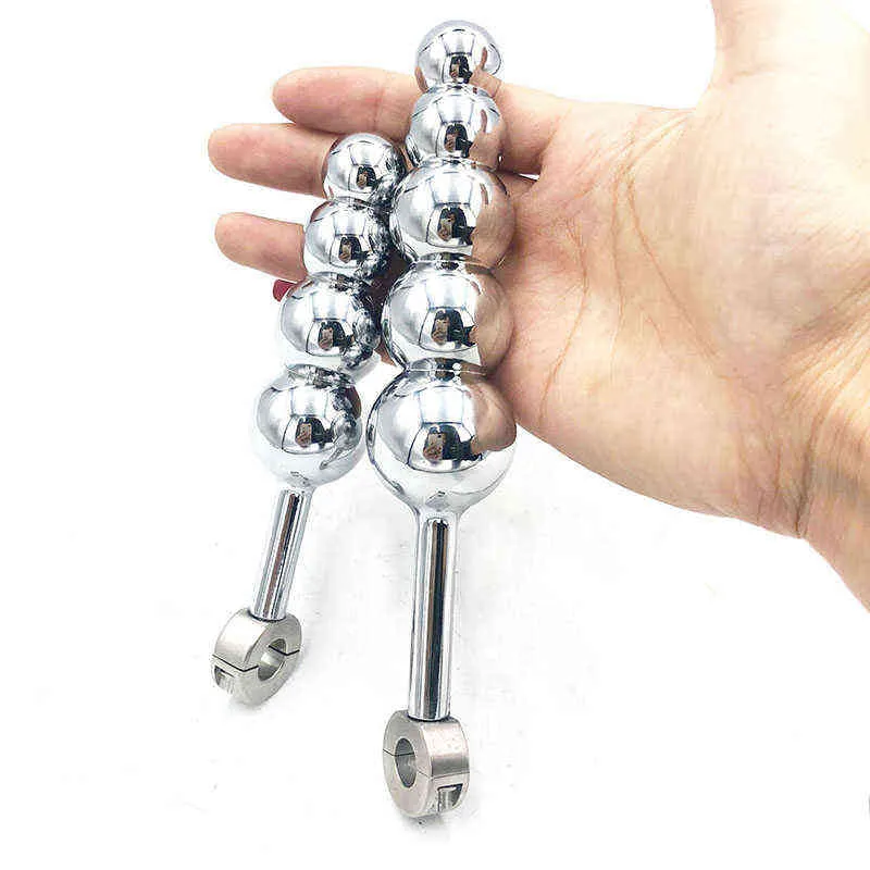 Nxy Anal Toys set Chastity Belt Bead Alloy Plug Silicone Accessories Removable Dildo for Penis Men and Women 220420