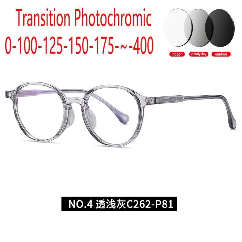 Sunglasses Outdoor Round Women TR90 Men Optical Myopia Glasses Ladies Pochromic Prescription Eyewear Diopter FML249W