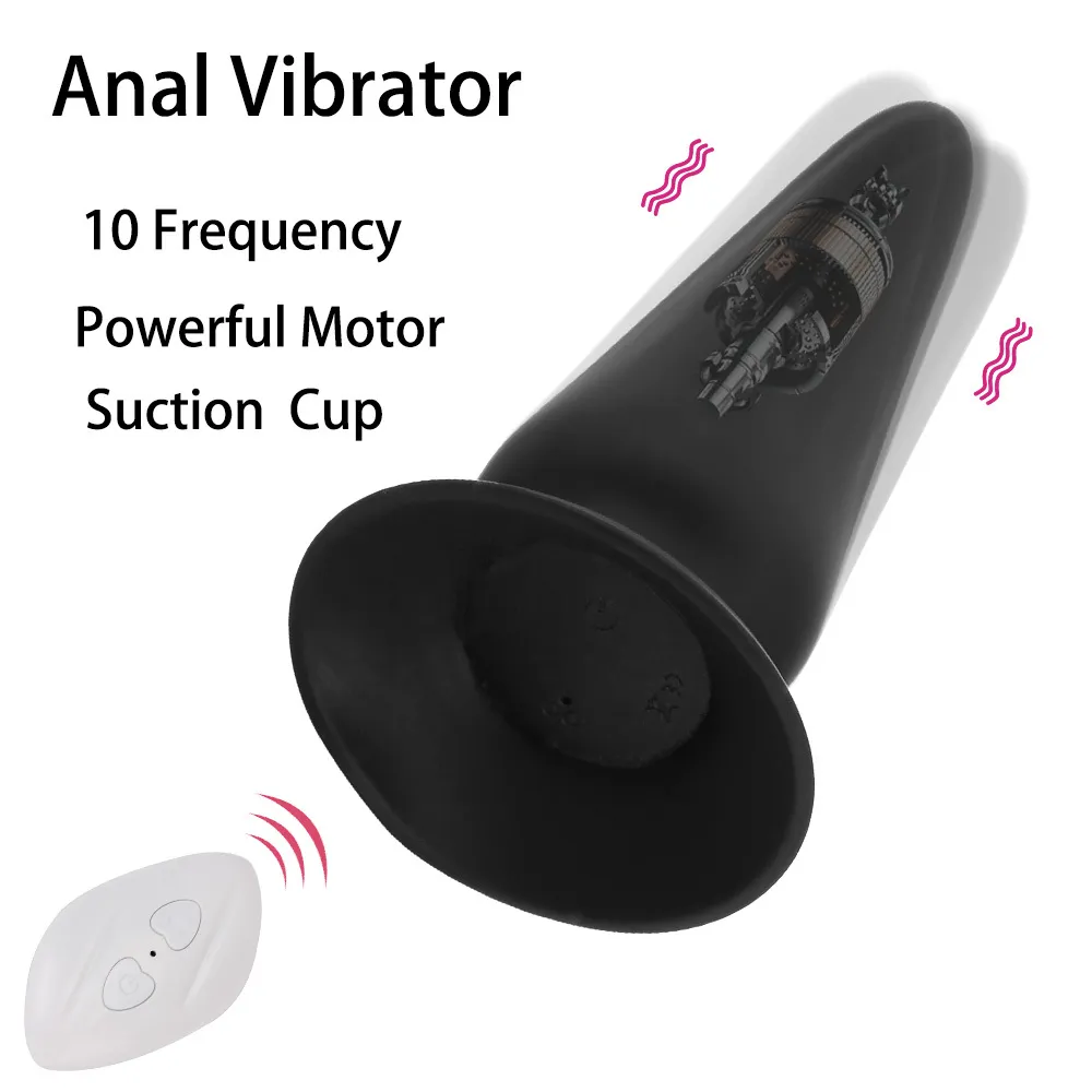 G-Spot Prostate Massager 10 Hastigheter Sugkoppen vibrerande rumpa Plug Anal Vibrator Sexiga leksaker Trådlös fjärrkontroll