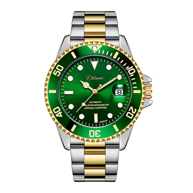 Rôle sous-marin montre en or hommes montres de sport 40MM montre à quartz étanche 50M sport montres 1295A