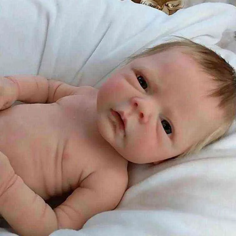 18 pouces Reborn garçon bébé poupées à la main nouveau-né poupée pleine Silicone corps poupée réaliste réaliste enfant en bas âge bébés enfants jouet cadeaux AA1288274