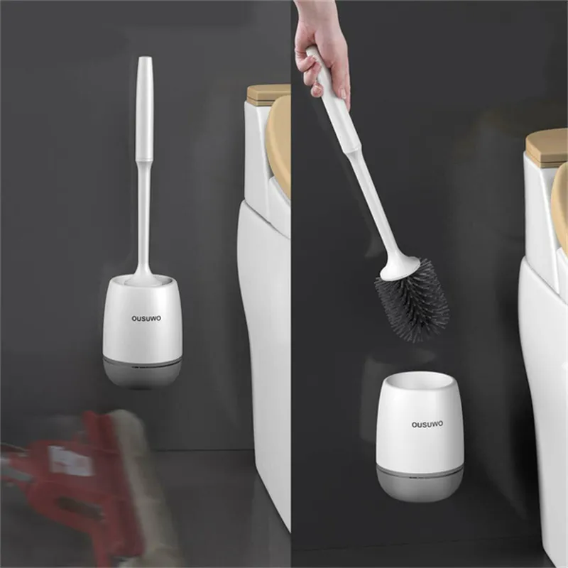 est TPR Silicone Wall Mounted/Standard Base Soft Bristle Toilet Brush with Holder Cleaning Bathroom Accessories 220511