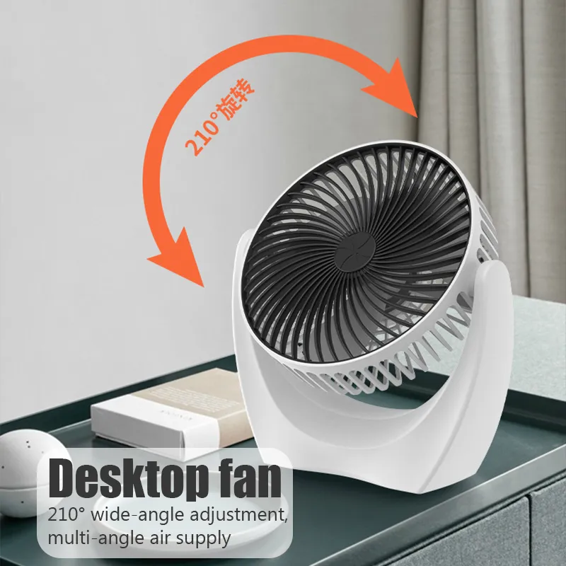 Cool Summer Desktop Small Fan Mini Portable Cooler Rechargeable USB 2 Speed Wind Adjustable Silent For Home Office Car 220505