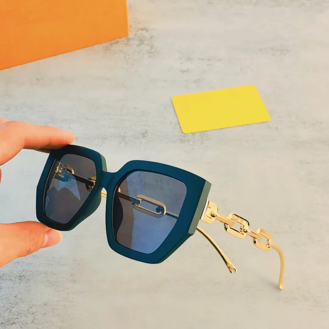 Высококачественные L Six солнцезащитные очки женский металлический ретро -стиль моды квадратная цепная нога UV 400 Lens L3634