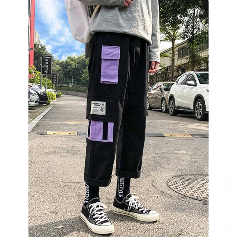 Hip Hop Schweiß Hosen Stickerei Japanischen Stil Hosen Jogginghose Streetwear Männer Jogger Track Casual Cargo 220330