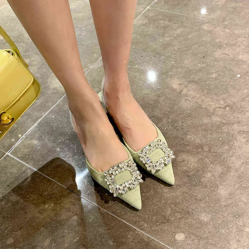 Chaussures de robe troupeau femmes sandales noir vert blanc strass cristal fête mince mi talons bande élastique été 39 220316