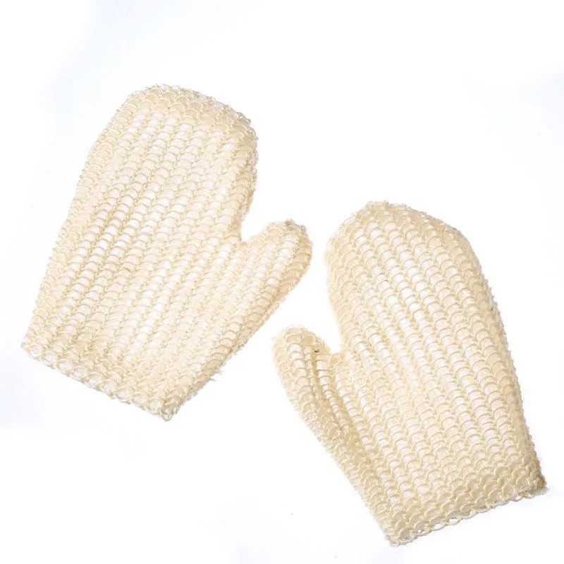 Natural Sisal Bath Spa Shower Scrubber Sponge Fiber Glove Mitt Soften Smooth Renew Skin Anti-aging Eco Friendly New