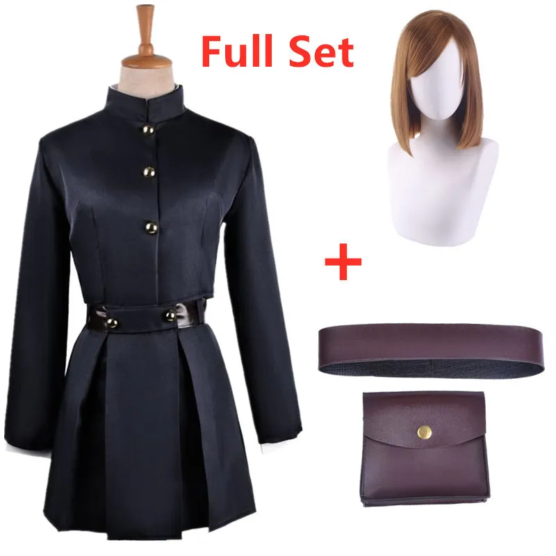 Costume de Cosplay Anime Jujutsu Kaisen Kugisaki Nobara, haut, jupe, manteau, uniforme d'halloween pour femmes, sac à bras de taille, ensemble complet a220812