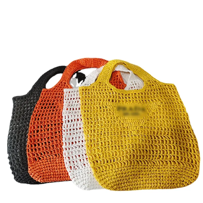 Wholesale Straw Woven Bags Rural Style Hollow Woven Designer Shoulder Bag Europe and American Beach Handbags