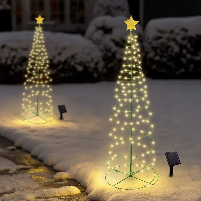 Outdoor Christmas Tree Solar Fairy Lichter Garland Jahr LED -Schnur für Garten Weihnachtsferien -Dekoration Beleuchtung 220408