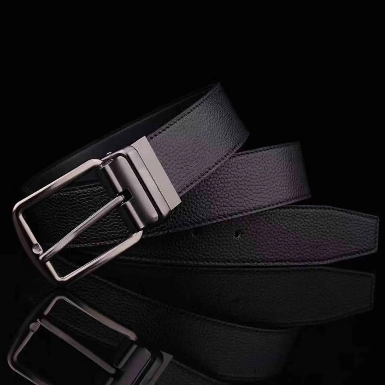 أحزمة مشبك دبوس جديدة للرجال المنزل C Buckles Cow Leather Belit's Business Doubl