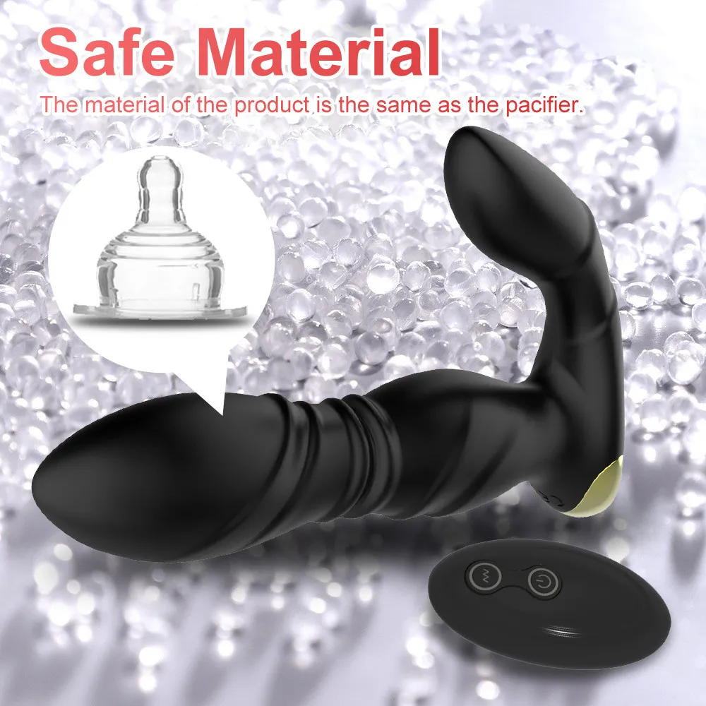 Mężczyzna Massager Telescopic Dildo Vibrator dla mężczyzn dla mężczyzn Anal Butt Plug Doross Sexy Toy Masturbators Produkty ButtPlug