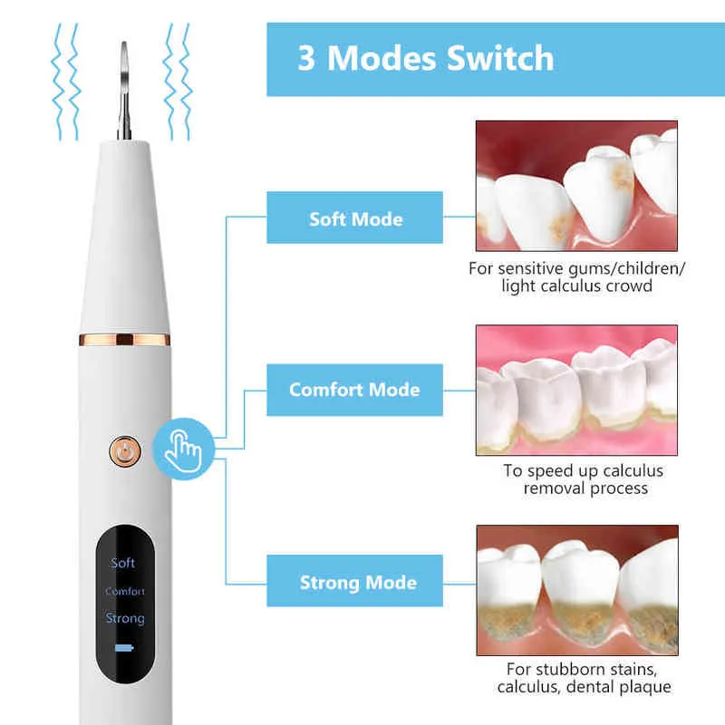 NXY Diş Fırçası Ultrasonik Diş Temizleyici Diş Hesaplama Scaler Elektrikli Sonic Oral Dişler Tartar Remover Plaket Lekeleri Temizleyici Diş Beyazlatma 0409