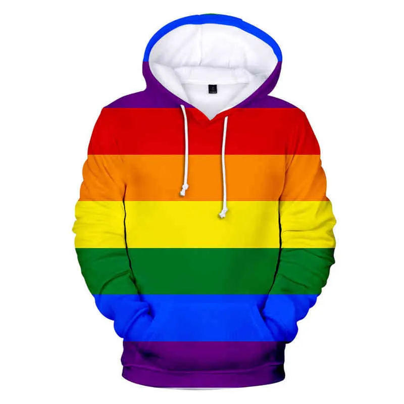 Sudaderas con capucha de marca de moda para hombres y mujeres Sudaderas con capucha casuales de hip hop con estampado completo en 3D Sudaderas con capucha 3D de arco iris de moda L220704