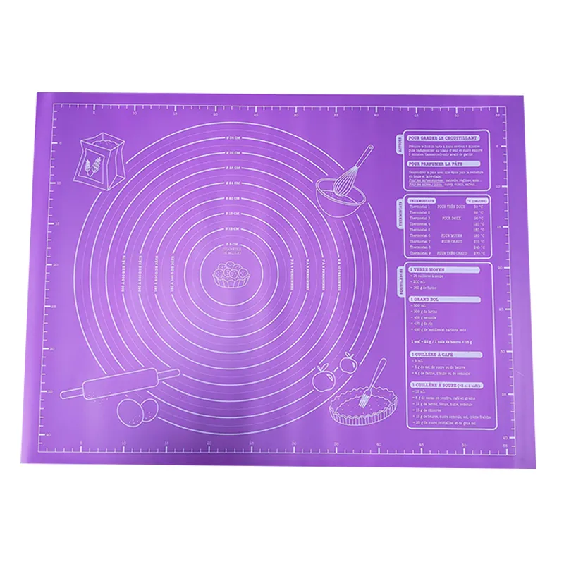 Tapis de cuisson en feuille de Silicone 45x60cm, pour rouler la Pizza, grande pâte, support antiadhésif, outils de cuisine 220618