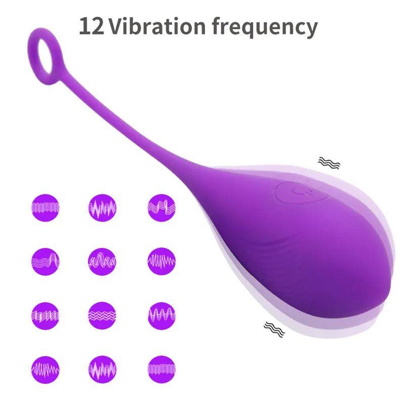 Kvinnlig onani 12 lägen Silikon g Spot Egg Vibrator Clitoris Massage Sexiga leksaker för kvinnliga par Flirta vuxna spel