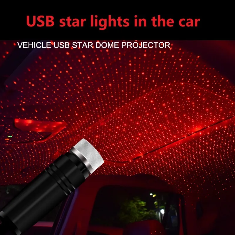 أدى النجم الجديد لضوء سقف السيارة الرومانسية USB Light Light Light Ambient Light