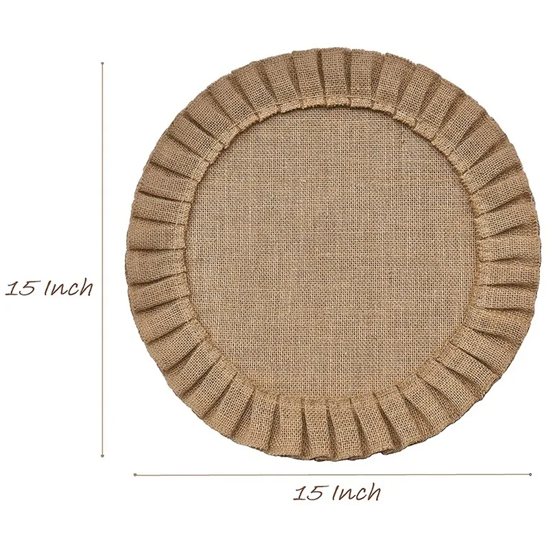 Rustik Çiftlik Evi Çuvalatır Yuvarlak Placemats 4, Boyutu 15 Inç Çap-Abux W220406