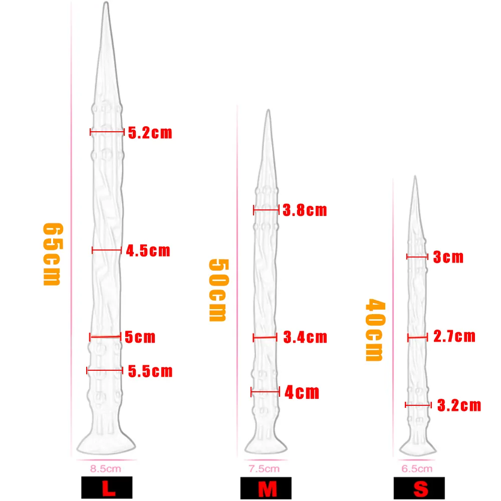 Super długie gejowskie dildo analne z kubkiem ssącym ogromny wtyczka do masażu prostaty odbytu Dielator Expander pochwa masturbacja seksowna zabawka1544535