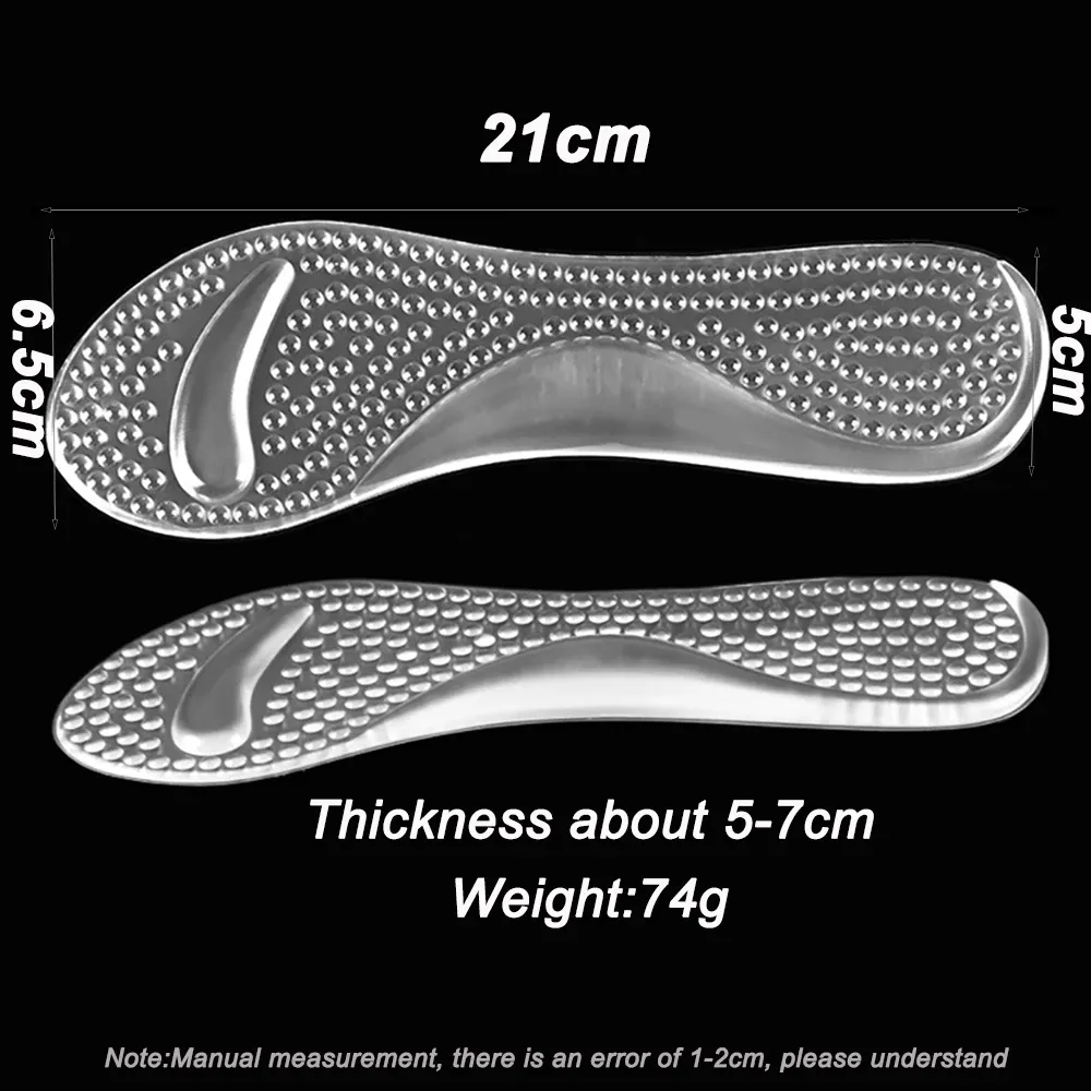 Silikon Jel Ortopedik Tabanlık Kadınlar Yüksek Topuk Ayakkabı Düz ​​Ayak Arch Destek Pedleri Ayakkabı Ekleme Şeffaf Masaj İç