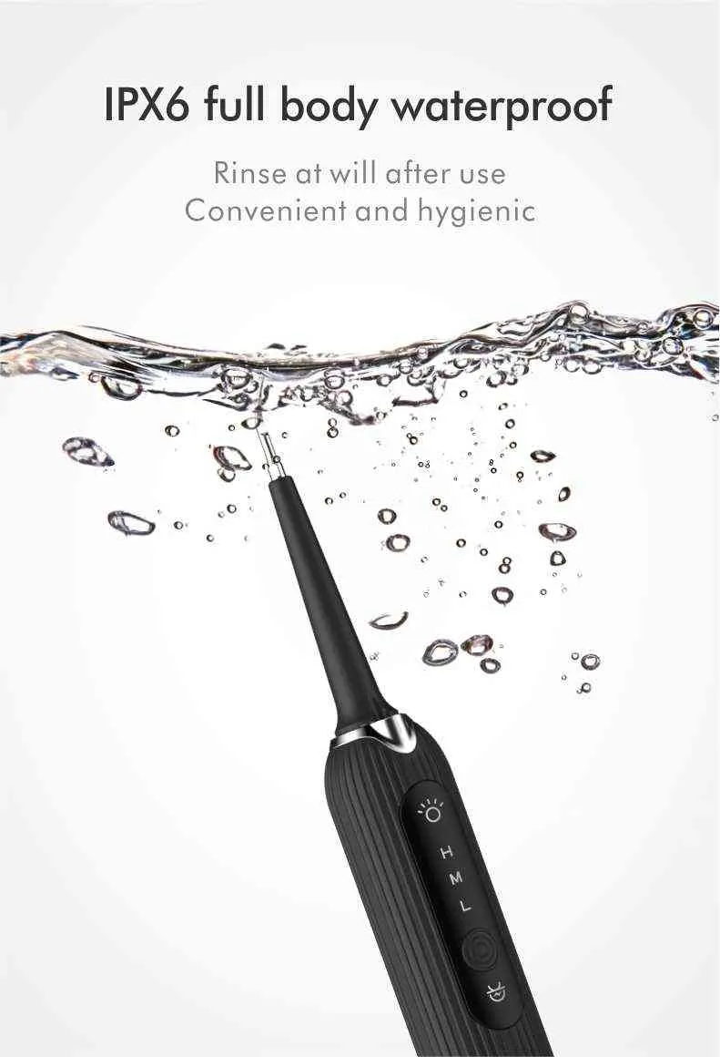 Removedor de cálculo dental elétrico Vibração ultrassônica de vibração de dente Raspante Ferramenta de limpeza Limpador de escova de dentes com 4 cabeças 3 Modelo 220713