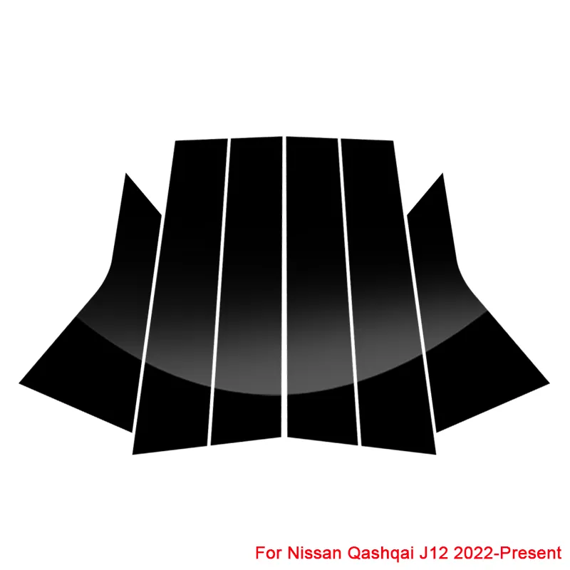6 pièces voiture fenêtre Center pilier autocollant garniture Film anti-rayures pour Nissan Qashqai J10 J11 J12 coups de pied P15 2006-présent accessoires