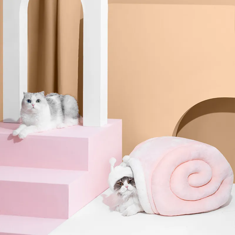 ディープスリープ猫のベッドハウス面白いカタツムリのマットベッド小犬用温かいバスケットクッションペットテントケンネルサプライ2203237861127