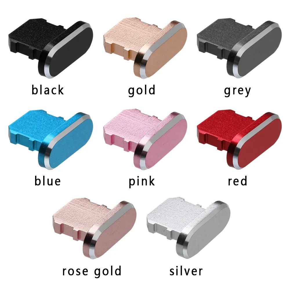 Colorful Metal Cell Phone Anti-Dust Gadgets Charger Dock Plug Stopper Cap Cover for iPhone X XR Max 8 7 6S Plus Cell-Phone Accessories