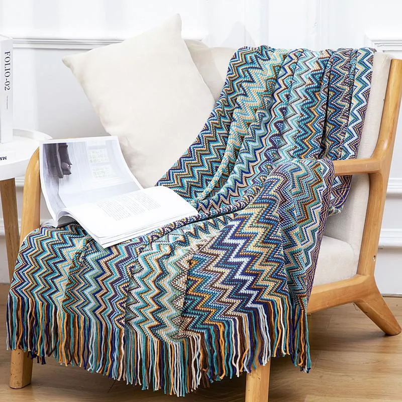Одеяла в богемном стиле, диванное одеяло для кровати и завтрака, прикроватное полотенце, офисное ворсовое одеяло с кондиционеромBlankets286J