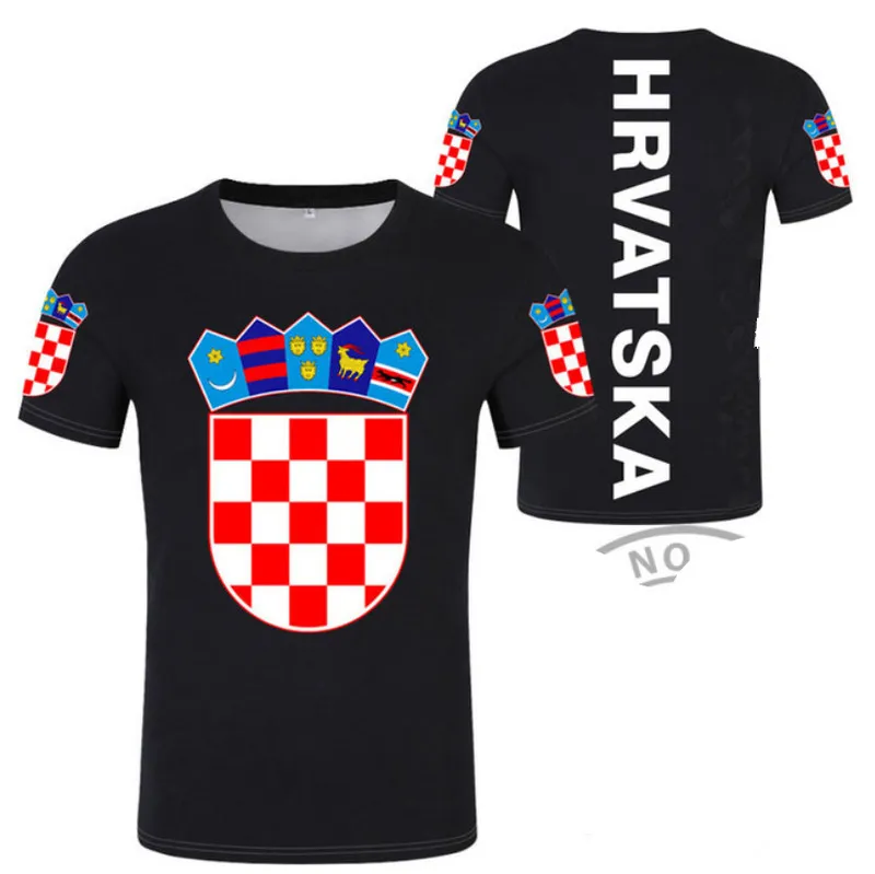 크로아티아 T 셔츠 Diy 무료 사용자 정의 이름 번호 Hrv t 셔츠 국가 국기 크로아티아 국가 Hrvatska Republic 인쇄 P o 의류 220614
