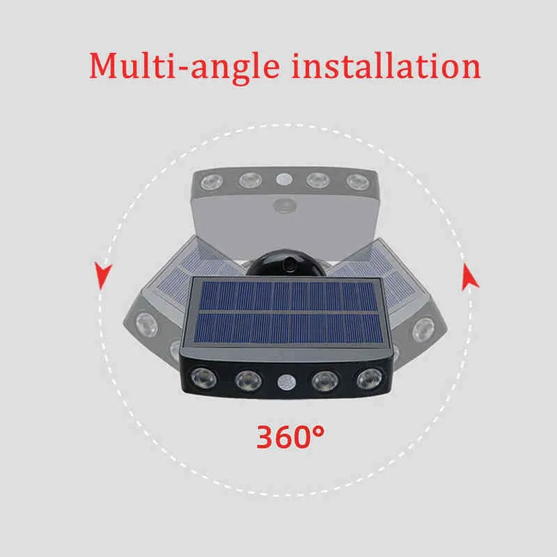 Wakyme güneş led hafif açık sokak lambası hareket sensörü duvar lambası su geçirmez güneş enerjisi taşkın ışığı bahçe avlusu için led j220531