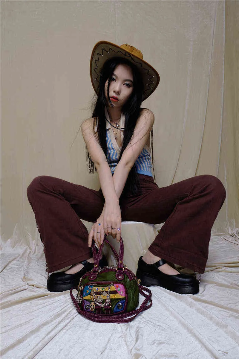 Spice Bag Y2K Minority Millennium Punk Sweet Cool Girl American Splicing Clown Messenger Handbag 220516290s