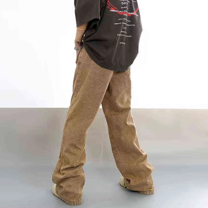 Звезды вышиваемая уличная одежда мужская джинсовая брюки прямые харджуку.