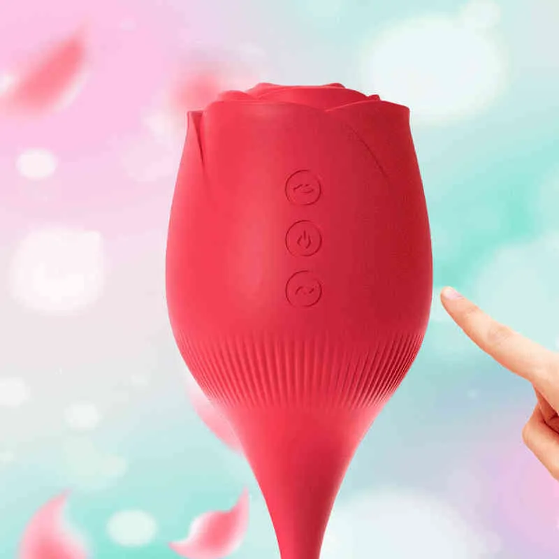 Vibrators Nxy 2 в 1 капля доставка оптом сосание вагины Clitoris Massager G Spot Sex Toys Red Rose Vibrator для женщин Мастурбатор 220509