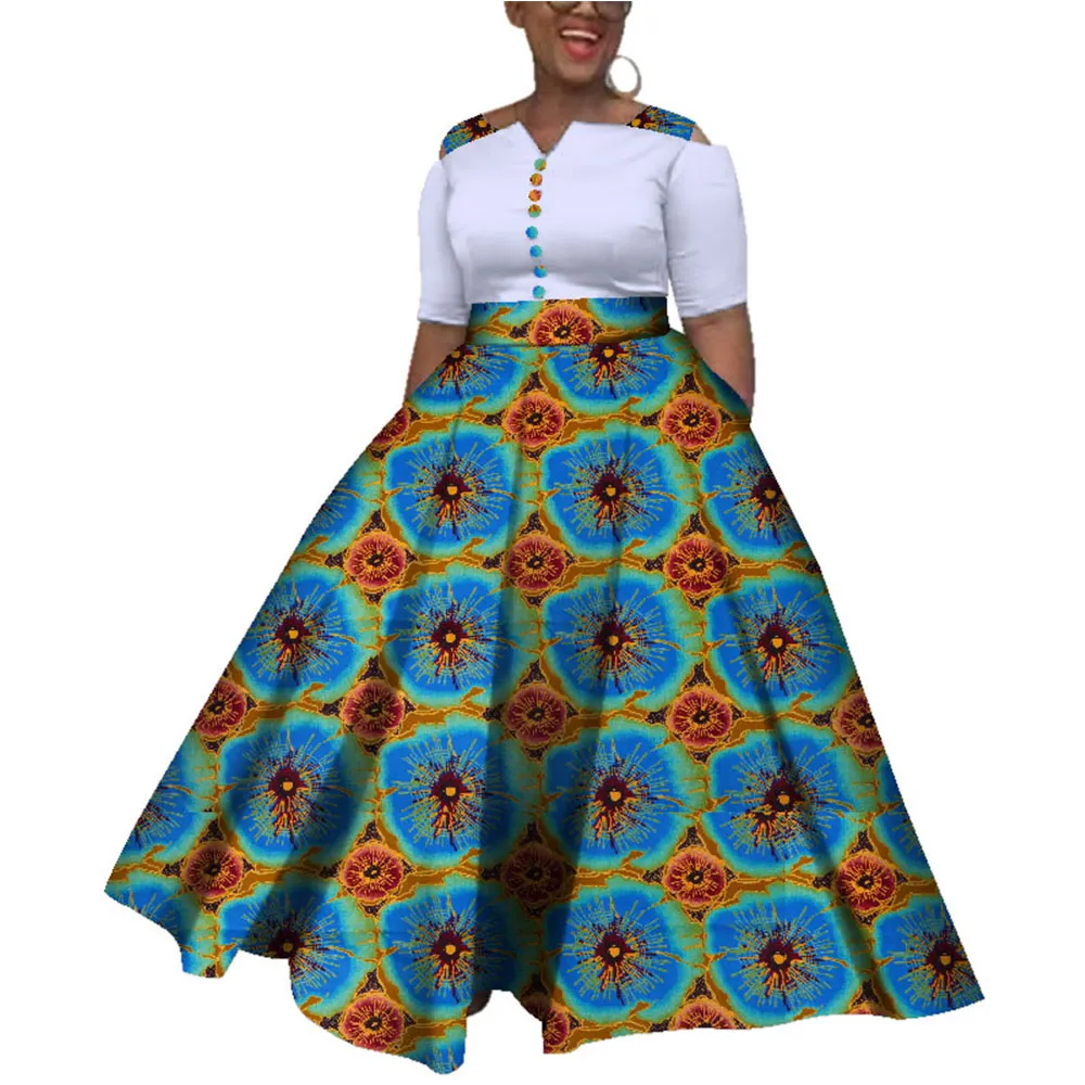 BintaRealWax Dashiki Abiti casual africani le donne Colorate da sposa giornaliere Taglia S-6XL Abbigliamento africano Abito alla caviglia WY3853