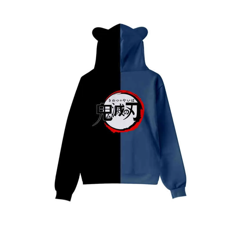 Date japon Anime démon tueur sweat à capuche pour femme dessin animé oreilles de chat sweat adolescents garçons filles Cosplay Costume sweats à capuche enfants vêtements