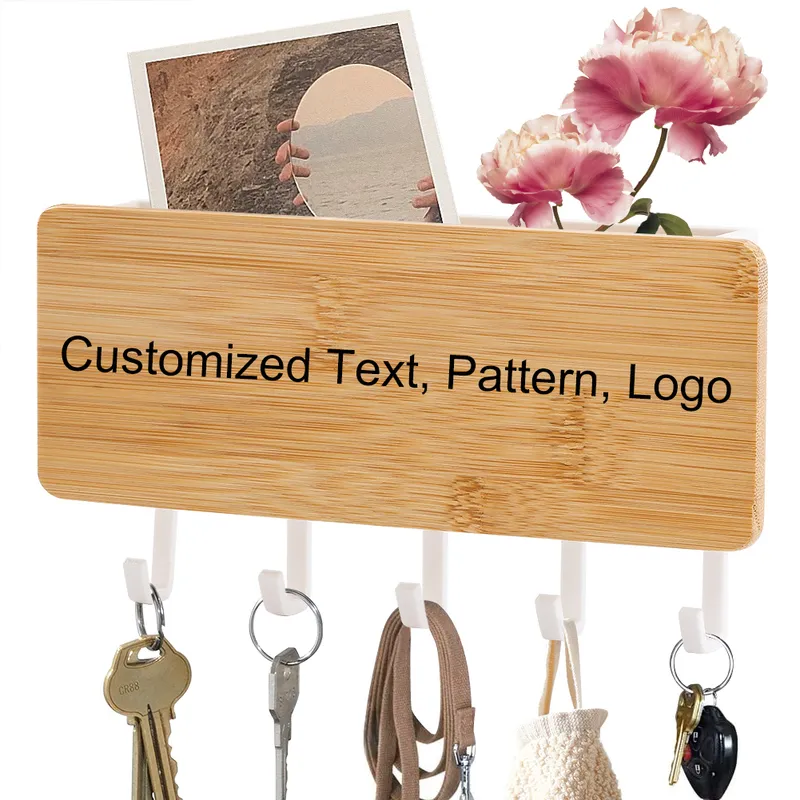 Creative Content Personalized Custom Key Rack Hanging Storing Objects Stylish NonFolding Wooden Storage Box Doors Walls Back 220707