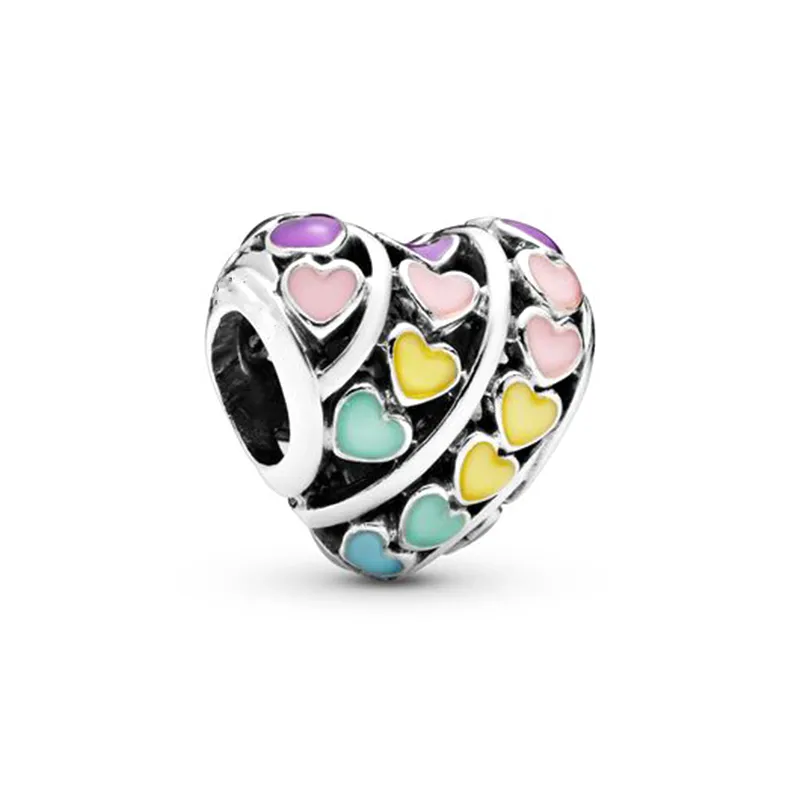 Nowa popularna 925 sterling silver wysokiej jakości oferta specjalna wisiorek moda rainbow love charm wisiorek koraliki nadaje się do bransoletki pandora biżuteria damska DIY making