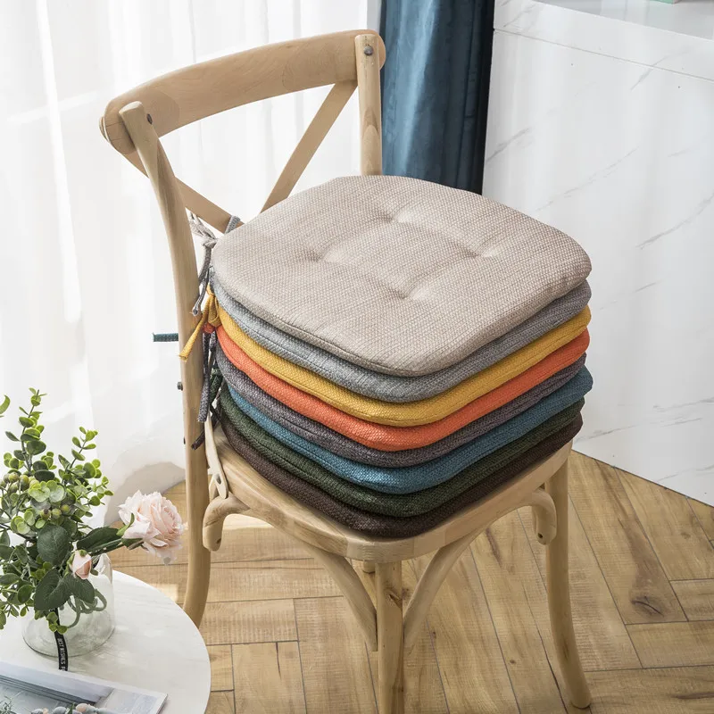Fashion Anti-slip Linen Chair Cushion Household Sponge MultiColor Dining Room Chair Cushions for Pallets Outdoor Garden Cushions 220402