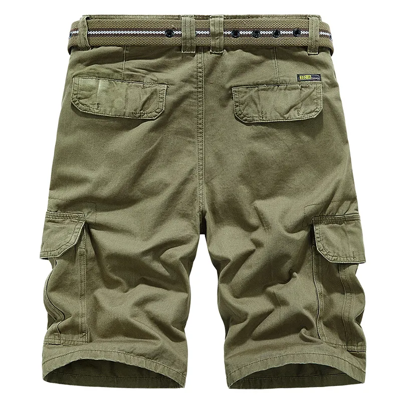 Sommar bomullsherrens overaller raka casual last shorts män flerficka löst shorts manlig armégrammig militär byxor
