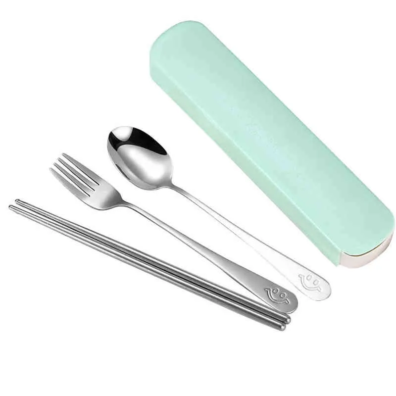 PORTABLE DIGNAGE Set en acier inoxydable Spoon respectueuse de la cuillère à fourche à fourchettes de voyage
