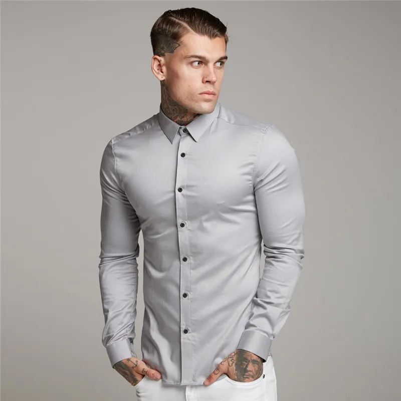 Рубашка мужская летняя тонкая секция не железный модальный черный с длинными рукавами бизнес карьера тенденция 6 цветов 220401