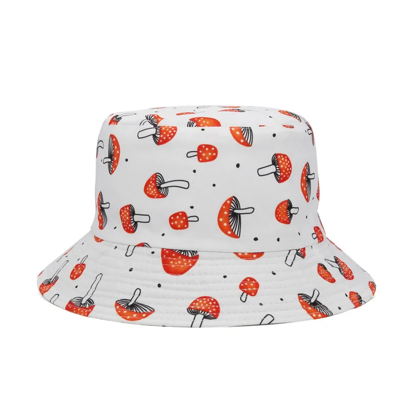 أزياء الورقة القابلة للعكس طباعة دلو القبعة الصيف أغطية الشمس للنساء الرجال الصياد 220513