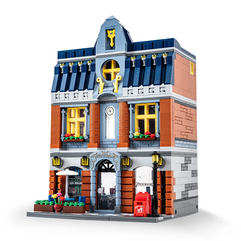 Creatief Cafe Shop Garden El Restaurant Store Model City Street View Bouwstenen Architectuur Bakstenen Speelgoed Gifts For Kids 220527