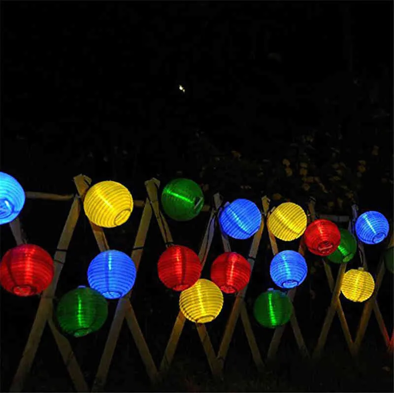 Étanche Pc Lanterne Boule Solaire Guirlande Lumineuse Globe Ball Fête De Noël Fée Guirlande Lumineuse Patio Extérieur Jardin Guirlande J220531