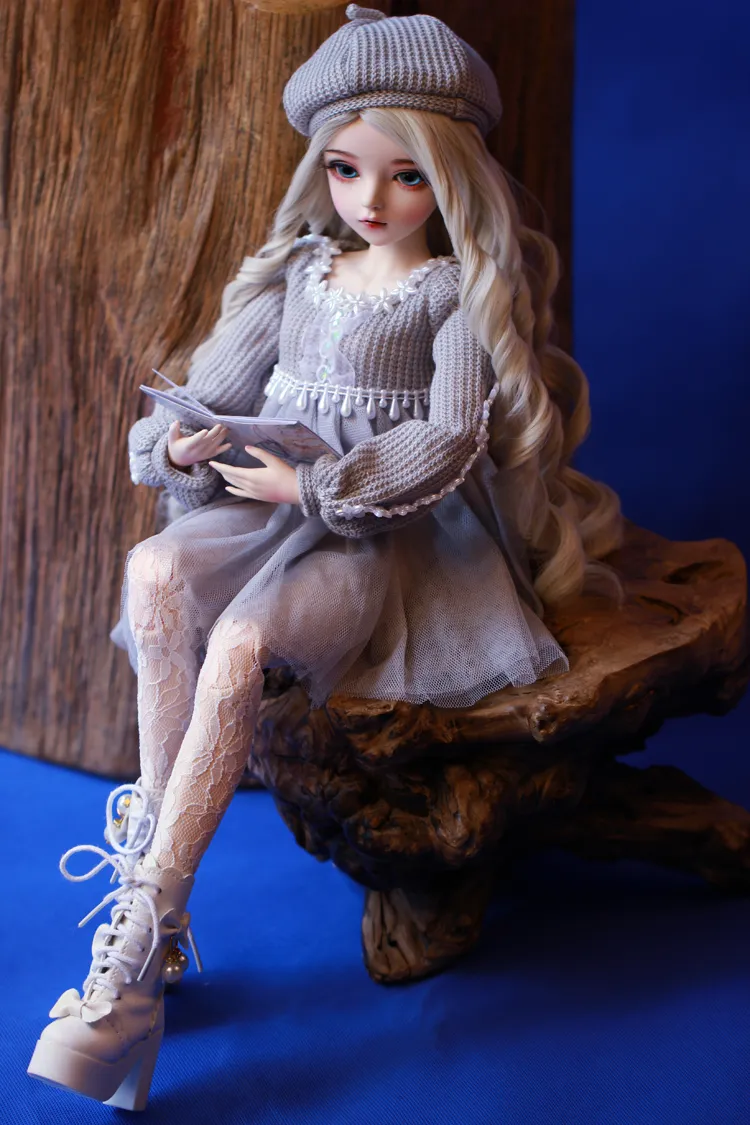 BJD Doll 60cm geschenken voor meisjes zilveren haarpop met kleding veranderen ogen